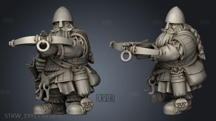 DWARF CROSSBOWMEN stl model for CNC