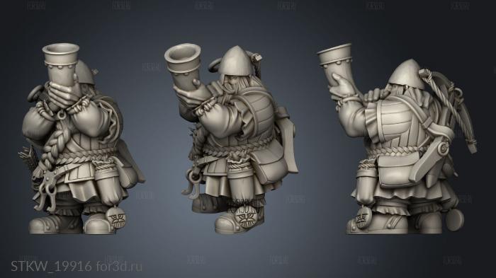 DWARF CROSSBOWMEN MUSICIAN stl model for CNC