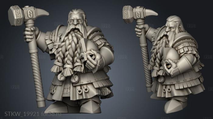 DWARF KINGS GUARD CAPTAIN stl model for CNC