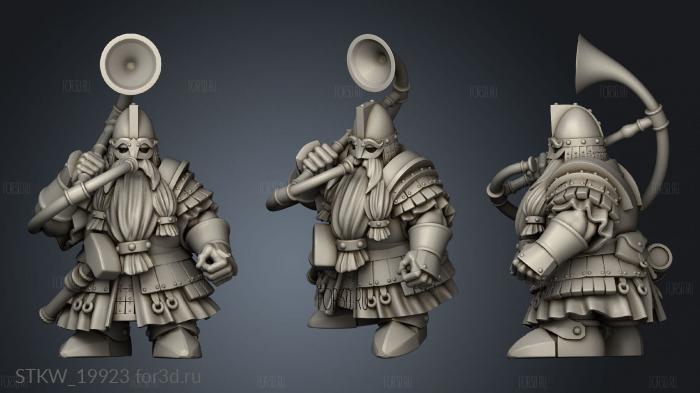 DWARF KINGSGUARD MUSICIAN stl model for CNC