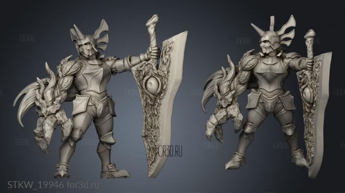 Fighter Ephialtes Demonic oured Knight stl model for CNC