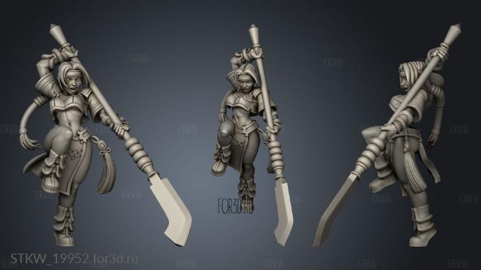 Fighter Nami Sung Asian Glaive stl model for CNC