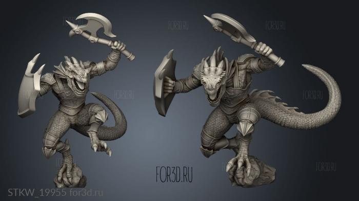 Fighter Saurian Lizardmen Gladiator stl model for CNC