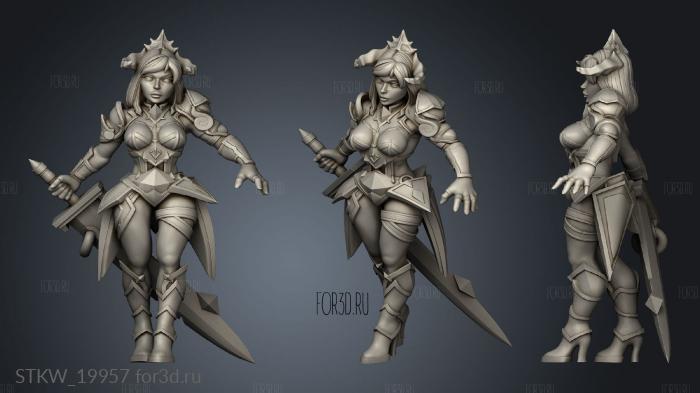 Fighter Varuna Female Knight stl model for CNC