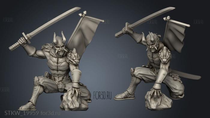 Fighter Yoshinobu Demonic Samurai stl model for CNC