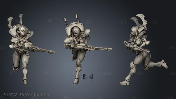 Space Elf Soldier Female 3d stl модель для ЧПУ