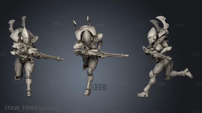 Space Elf Soldier Female 3d stl модель для ЧПУ