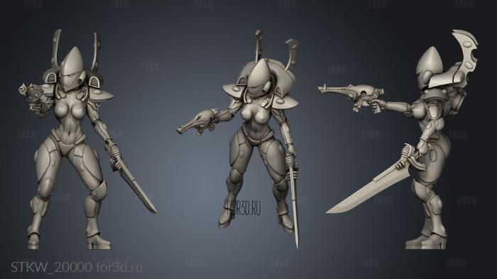 Space Elf Soldier Female 3d stl модель для ЧПУ