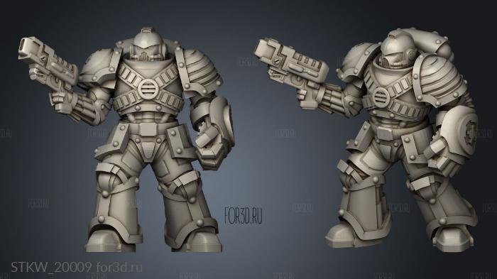 Space Knight with Energy Gun and Titan Fist stl model for CNC