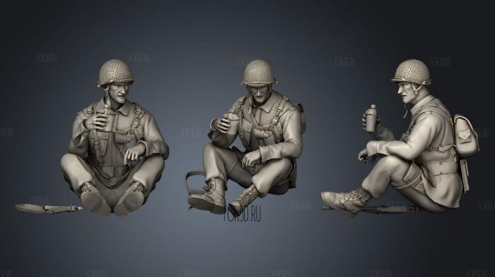 Usa soldiers ww2 2 stl model for CNC