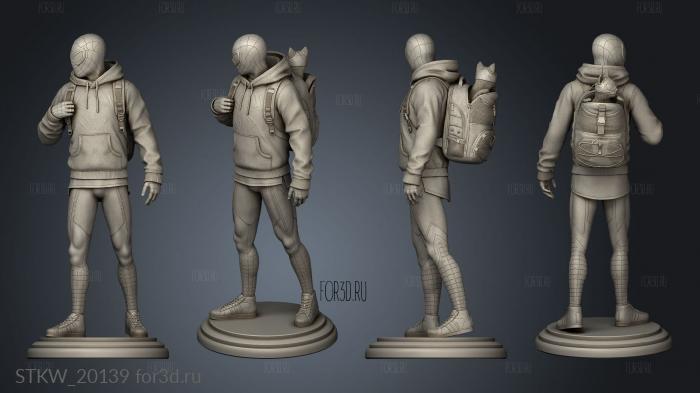 Spider Man Miles Morales Statue 3d stl модель для ЧПУ