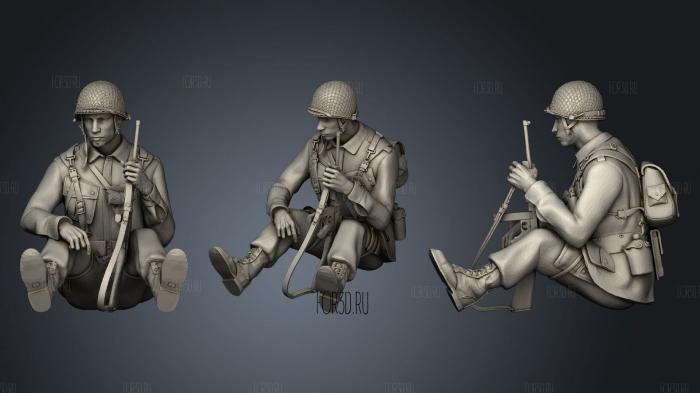 Usa soldiers ww2 4 stl model for CNC