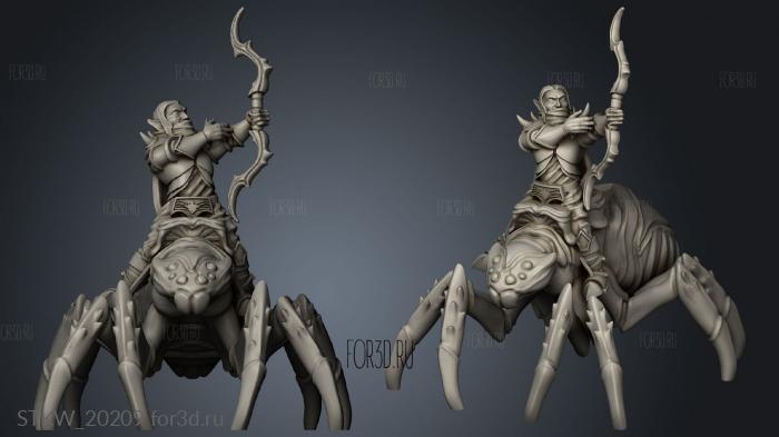 DARK ELVES GENERAL Spider Mounted Warrior stl model for CNC