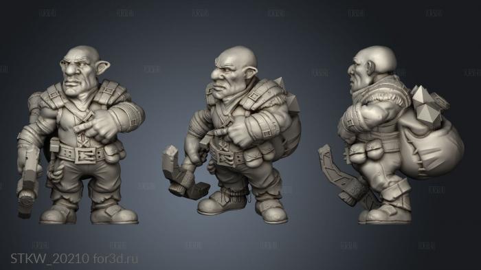 Gnome Miner stl model for CNC