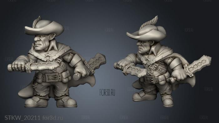 Gnome Rogue stl model for CNC
