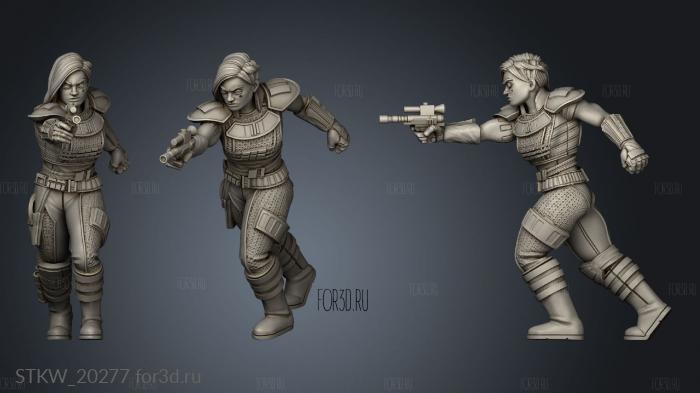 Star Wars Legion Sin faction Cara Dune Action stl model for CNC