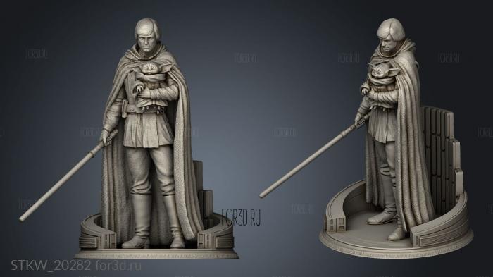 Star Wars Luke Skywalker One Hood With Grogu 3d stl модель для ЧПУ