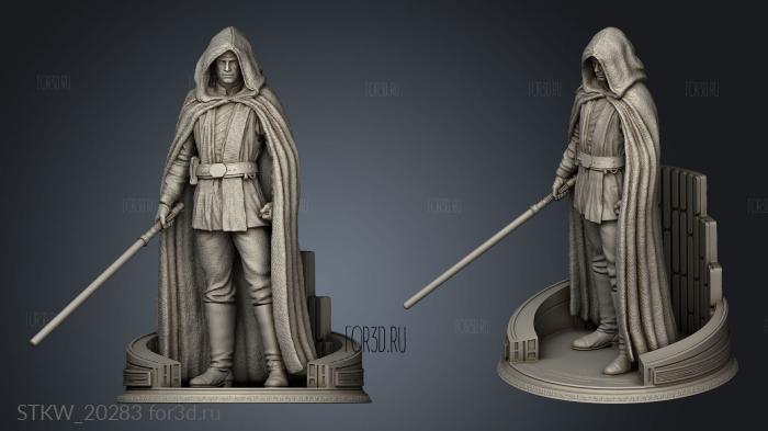 Star Wars Luke Skywalker One With Hood Grogu stl model for CNC