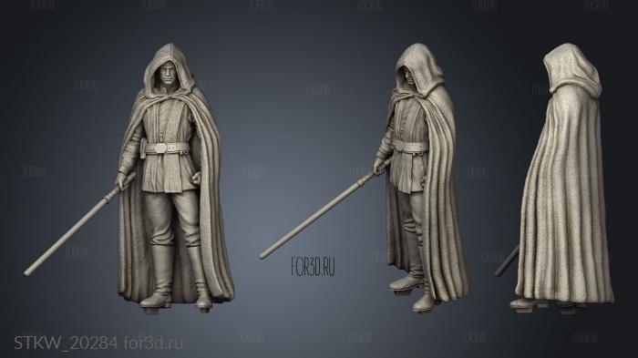 Star Wars Luke Skywalker One With Hood Gro stl model for CNC