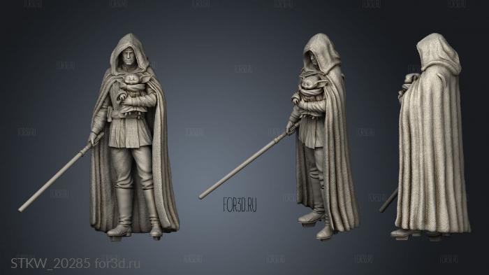 Star Wars Luke Skywalker One With Hood Grogu 3d stl модель для ЧПУ