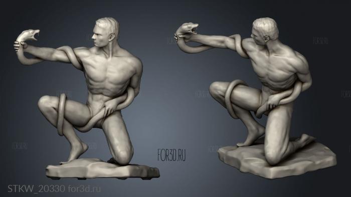 Statuette man with snake com dcb febd 3d stl модель для ЧПУ