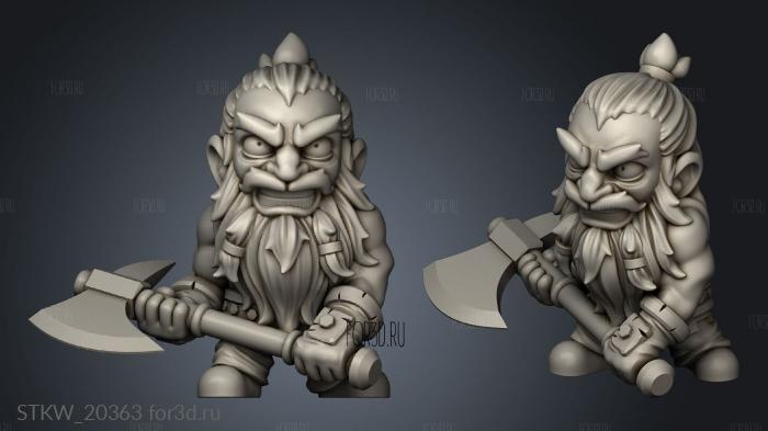 Dwarves Soldier Dwarf stl model for CNC