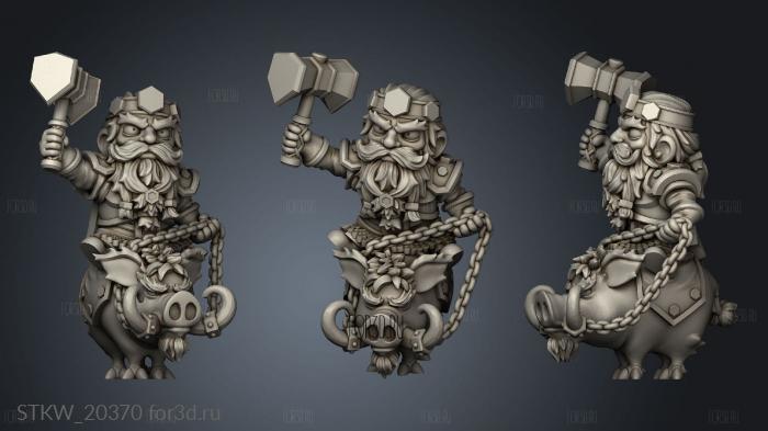 Mounted Dwarf Mount stl model for CNC