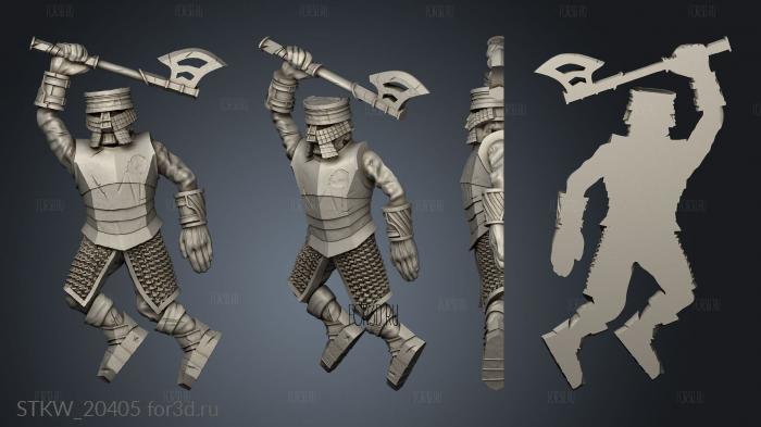 Dead Dwarfs dwarf warrior stl model for CNC