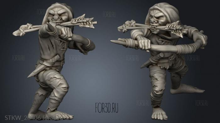Goblin Archer stl model for CNC