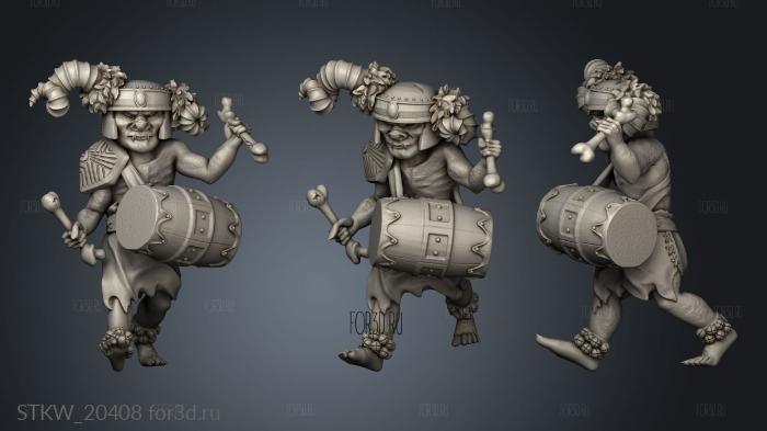 Goblin Drummer stl model for CNC
