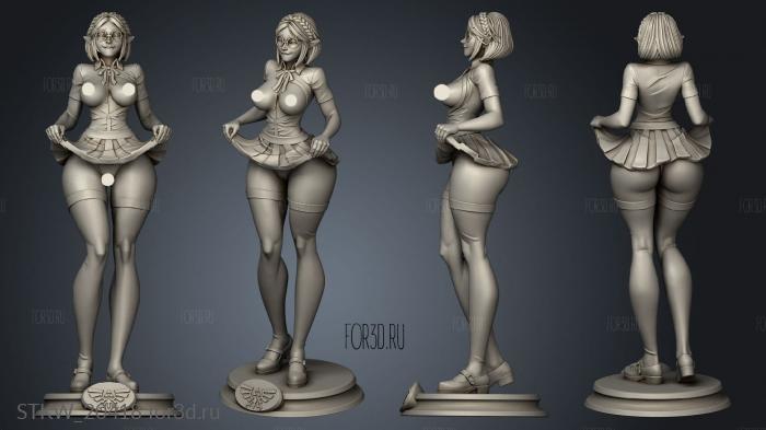 Student Zelda short hair with glasses 3d stl модель для ЧПУ