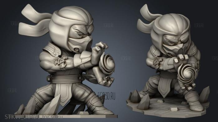 Sub Zero Chibi 3d stl модель для ЧПУ