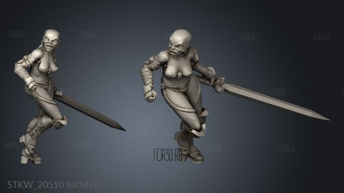 Sword Sisters Blade Nuda stl model for CNC