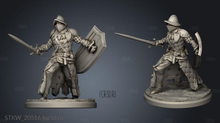 Swordsman the Realm stl model for CNC