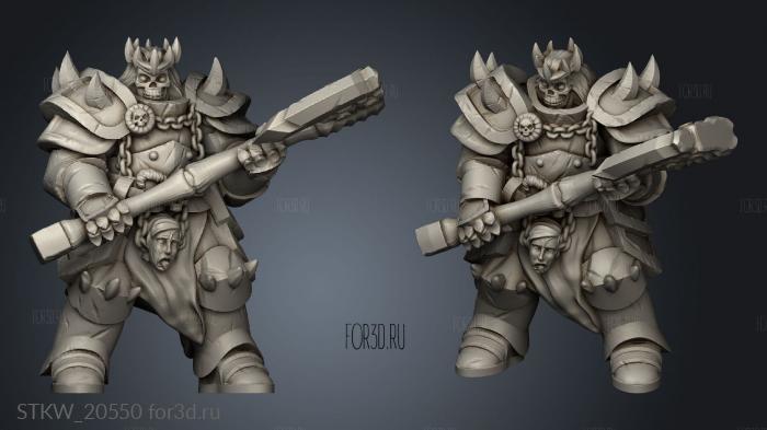 death knight with ax stl model for CNC