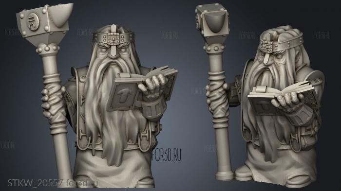 Dwarf rune mage stl model for CNC