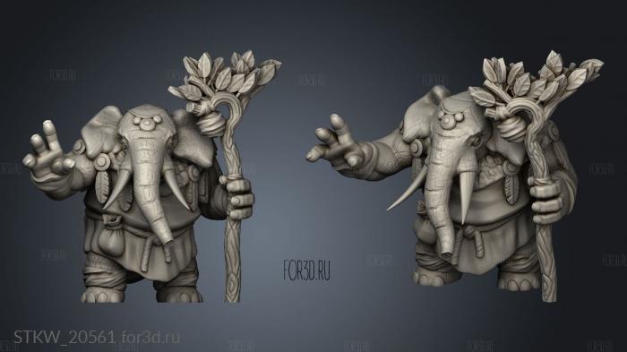 Elephant druid stl model for CNC