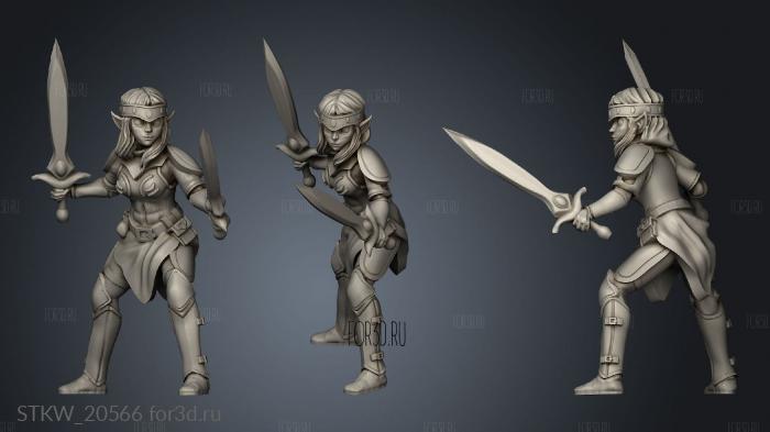 elf swordmaster stl model for CNC