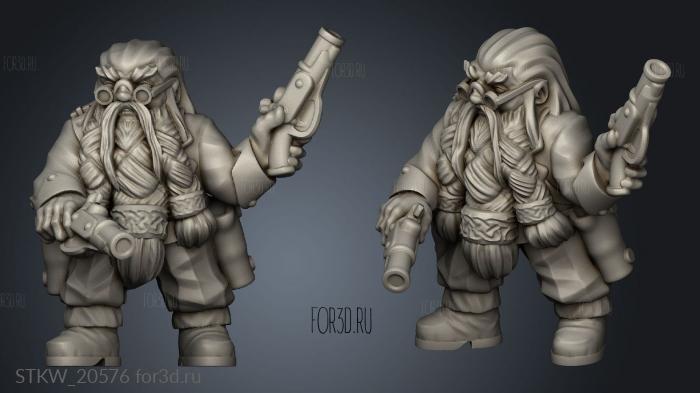 gun dwarf stl model for CNC