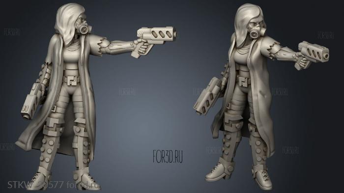 gunslinger cyber girl stl model for CNC