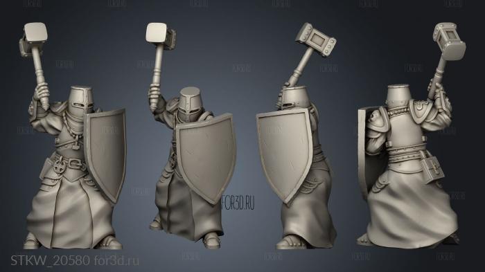 Hammer knight helm shield stl model for CNC