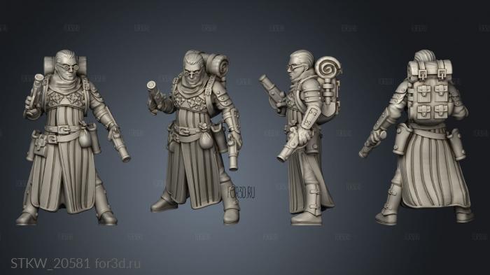 Human gunslinger with back stl model for CNC