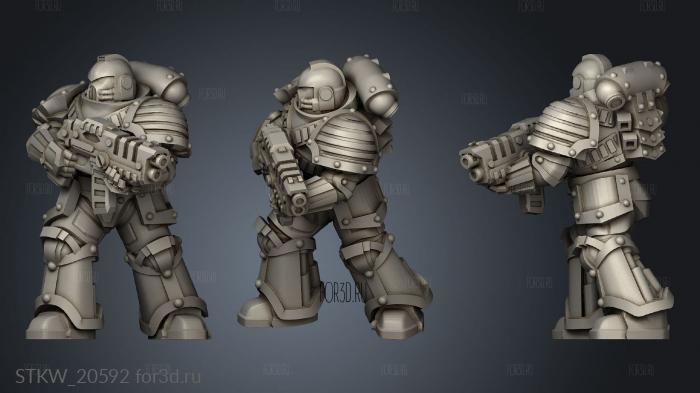 Knight with gun helm waiting 3d stl модель для ЧПУ