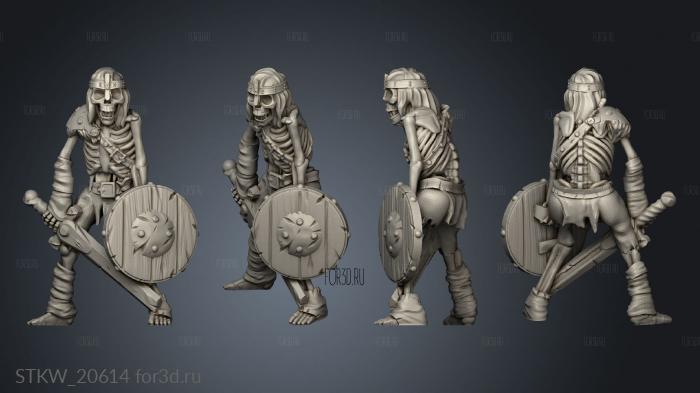 Skeleton warrior stl model for CNC