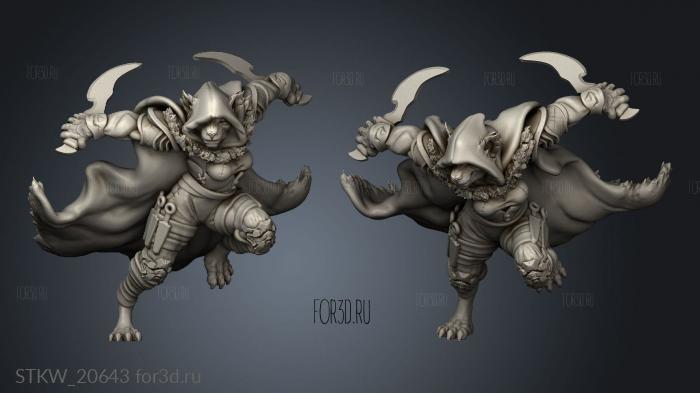 Tabaxi Rogue Female stl model for CNC