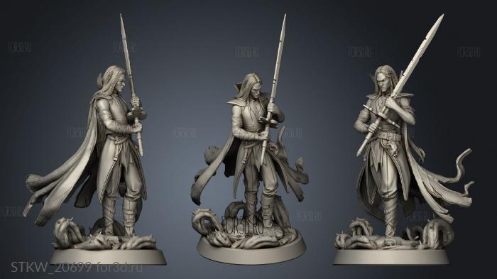 Unseelie Elf Fighter stl model for CNC