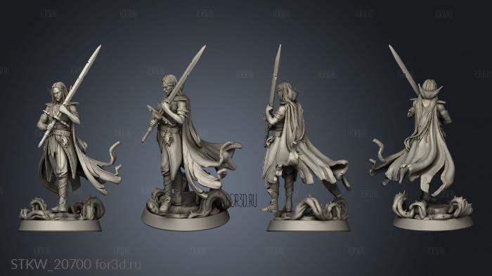 Unseelie Elf Fighter stl model for CNC