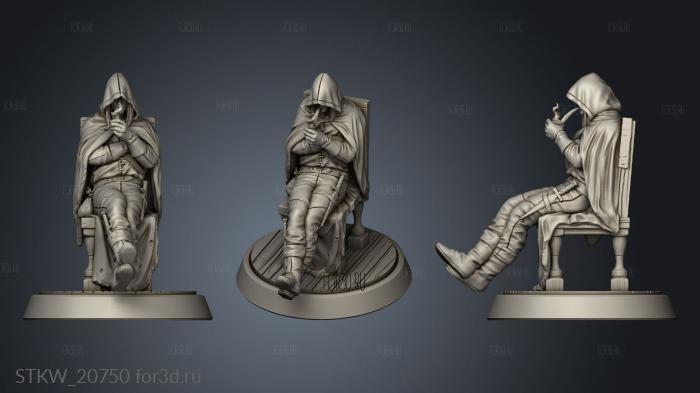 tavern Characters Mysterious man stl model for CNC