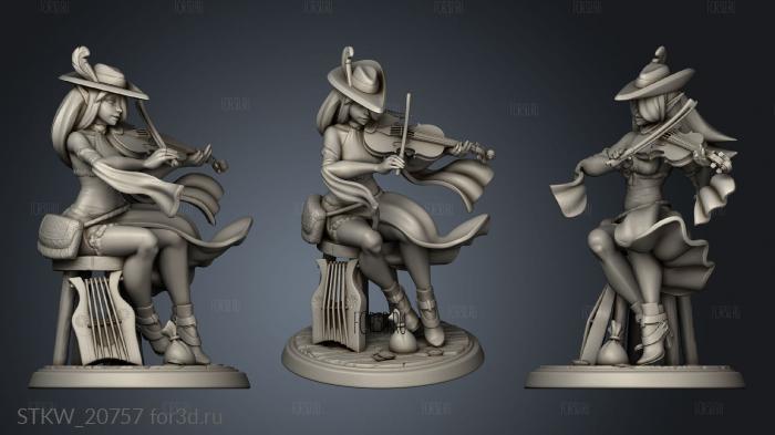 Tavern Rock Band silv the elf bard stl model for CNC