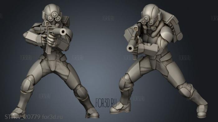 Black Ops Unit guardsmen infiltrator stl model for CNC